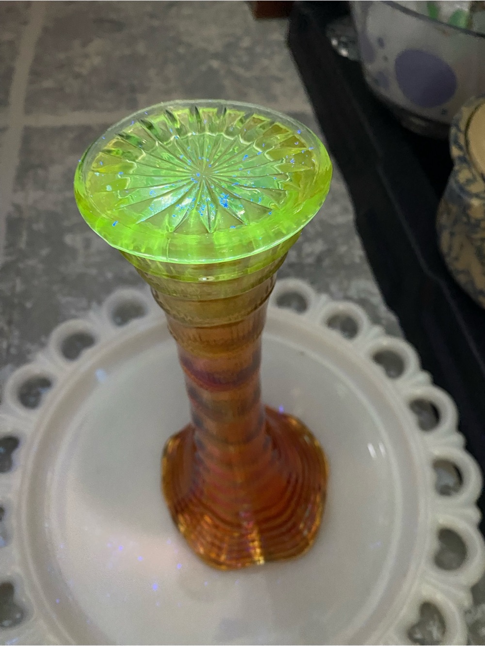 Imperial Glass Ripple Vase.